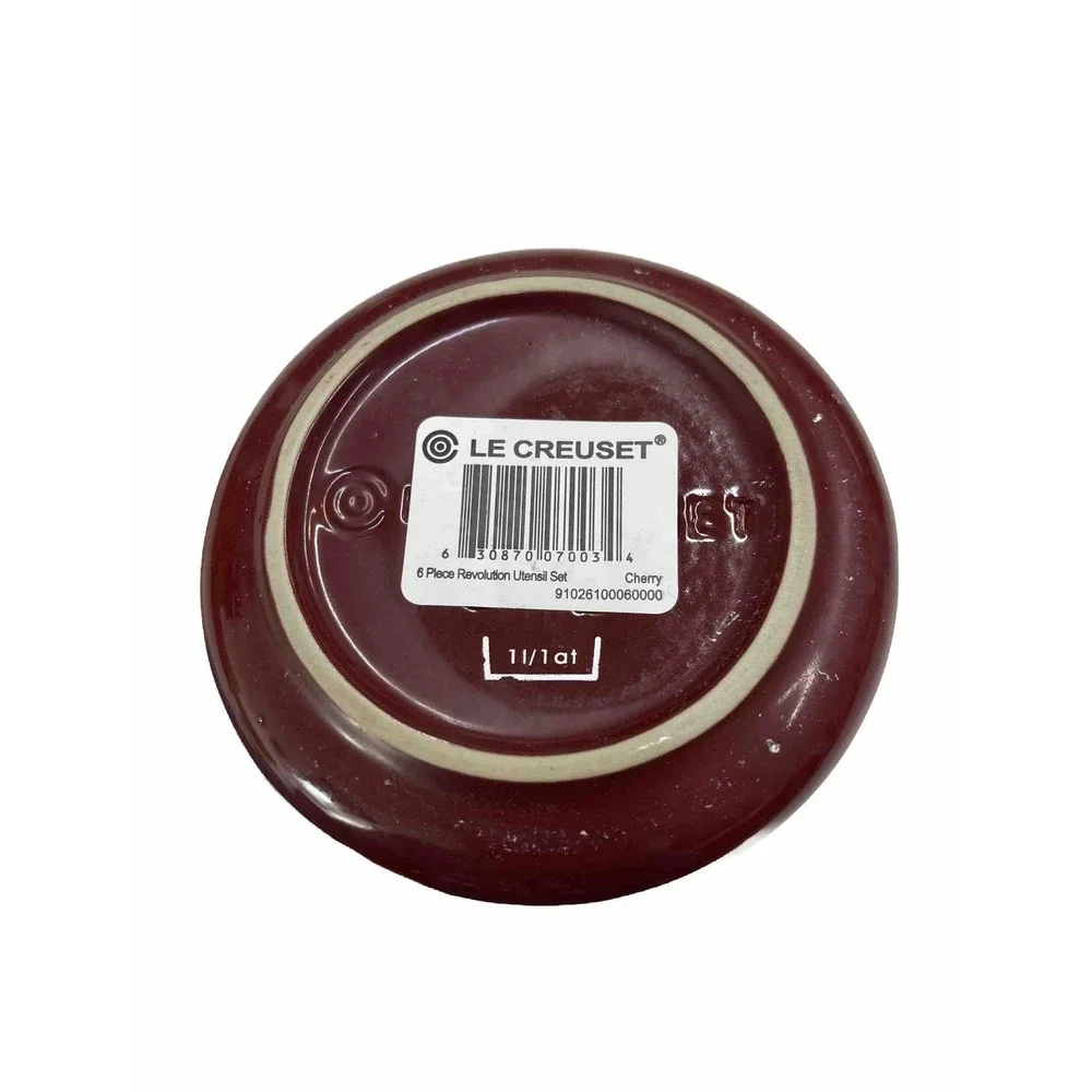 LE CREUSET Cerise Stoneware Utensil Holder Red Orange Ombre Crock